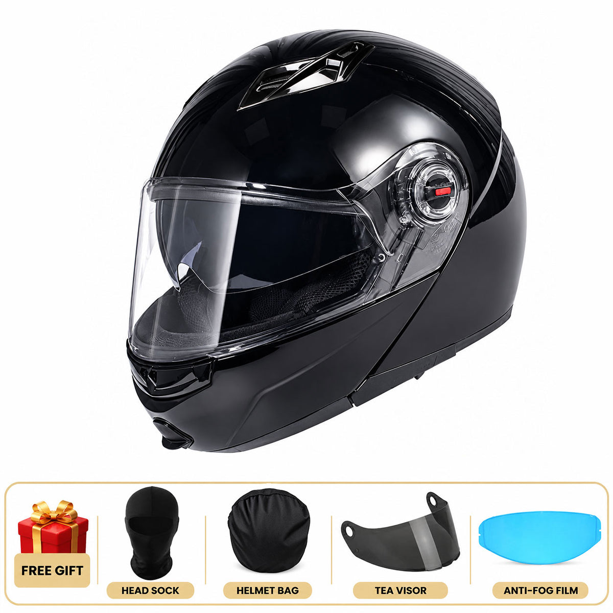 Modular Motorcycle Helmet with Dual Visors for Touring-I311