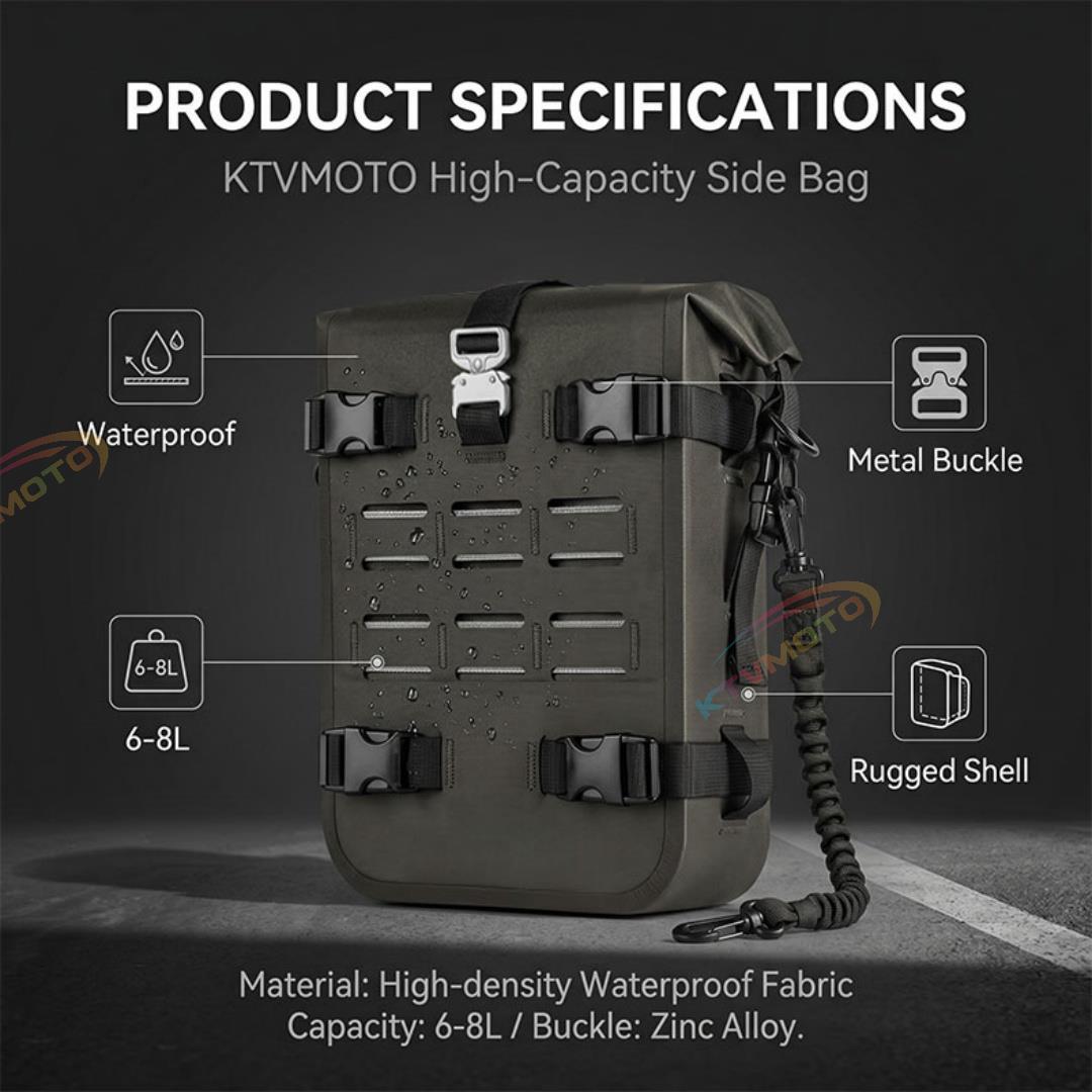 High-Capacity Waterproof Motorcycle Side Bags-B17