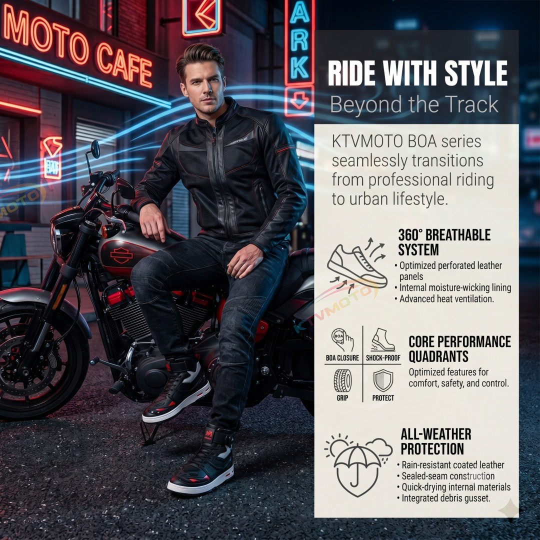BOA Quick-Lacing Motorcycle Riding Shoes-K48