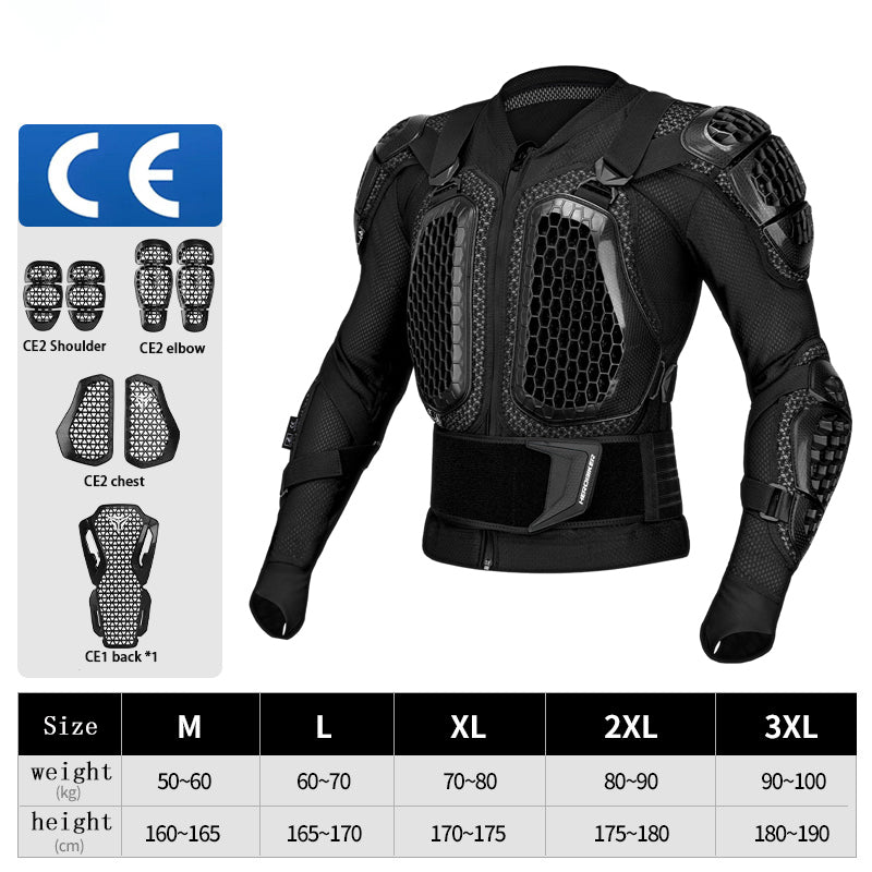Plus Size Professional Grade CE Certified Full Chest and Back Armor - J23