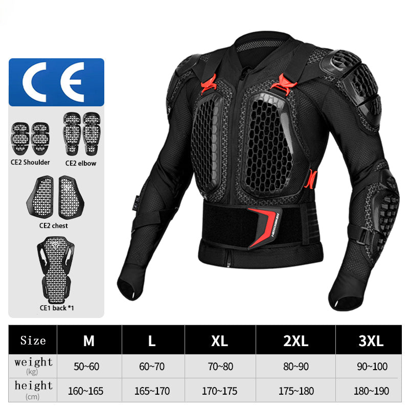 Plus Size Professional Grade CE Certified Full Chest and Back Armor - J23