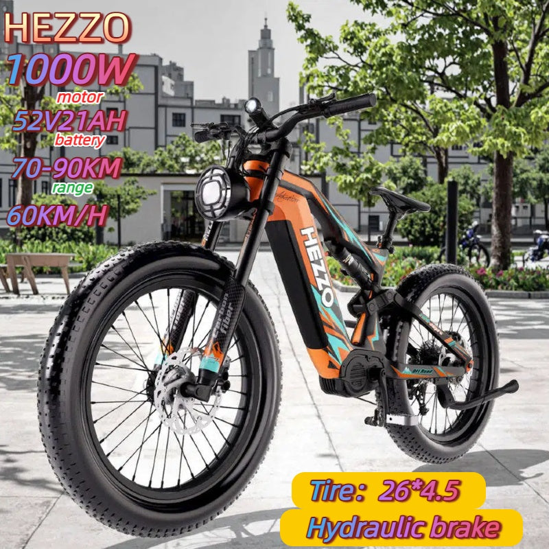 1000W Mid-Motor Carbon Fiber Electric Bicycle - K9