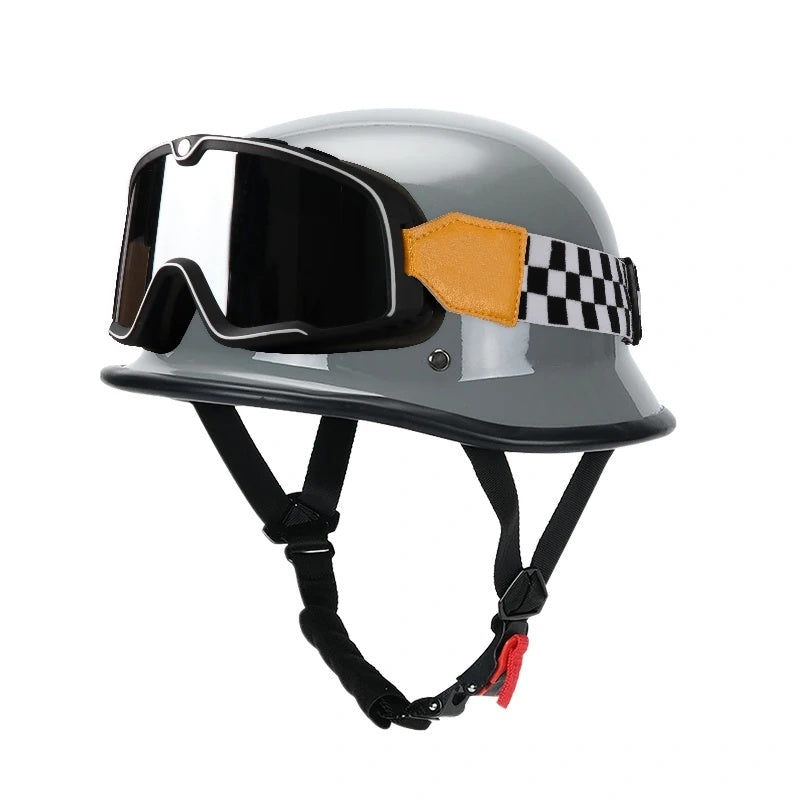 DOT Retro Motorcycle Cool Goggles Half Helmet-I12