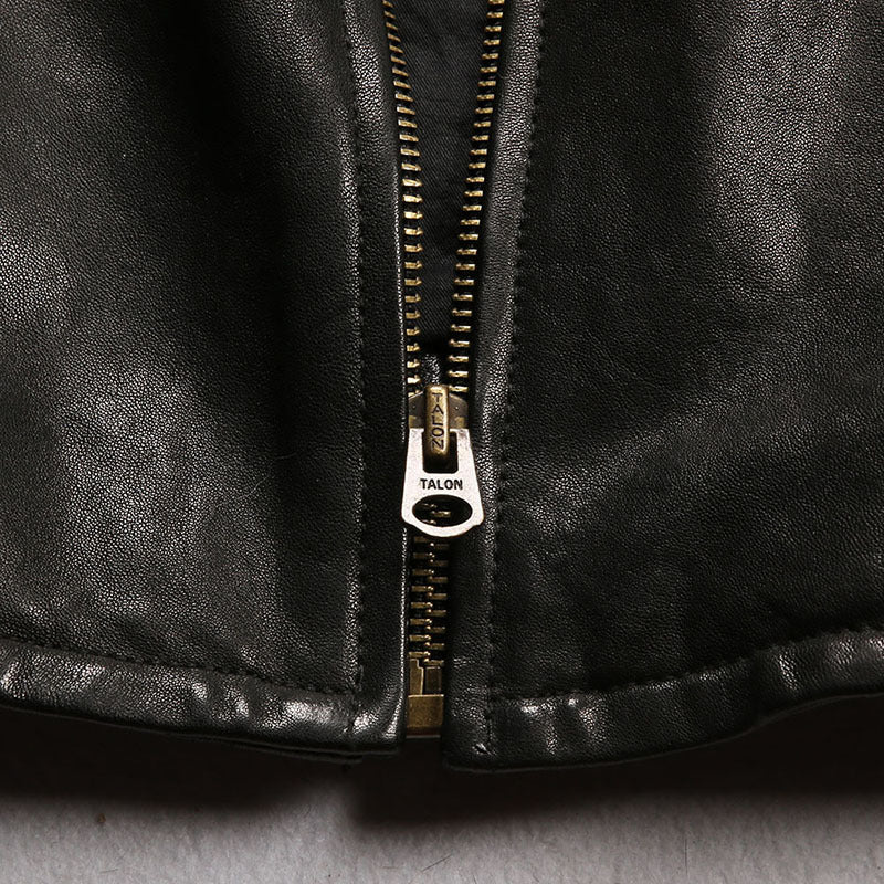 Beckham same leather jacket-A08