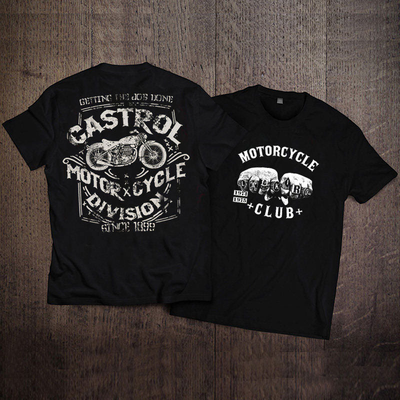 Heavyweight Retro Biker-Style Short-Sleeve T-Shirt - T01