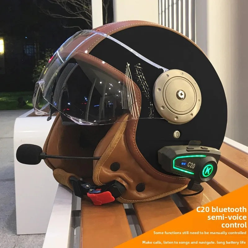 Dual-lens open-back Bluetooth motorcycle helmet-I27