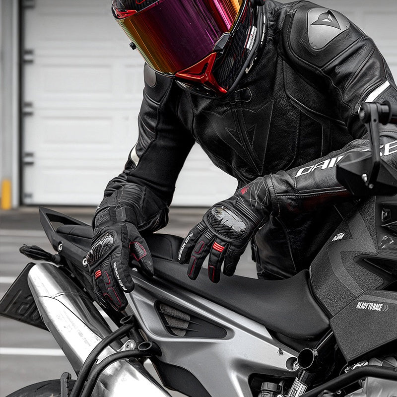 Winter waterproof carbon fiber leather riding gloves - G24