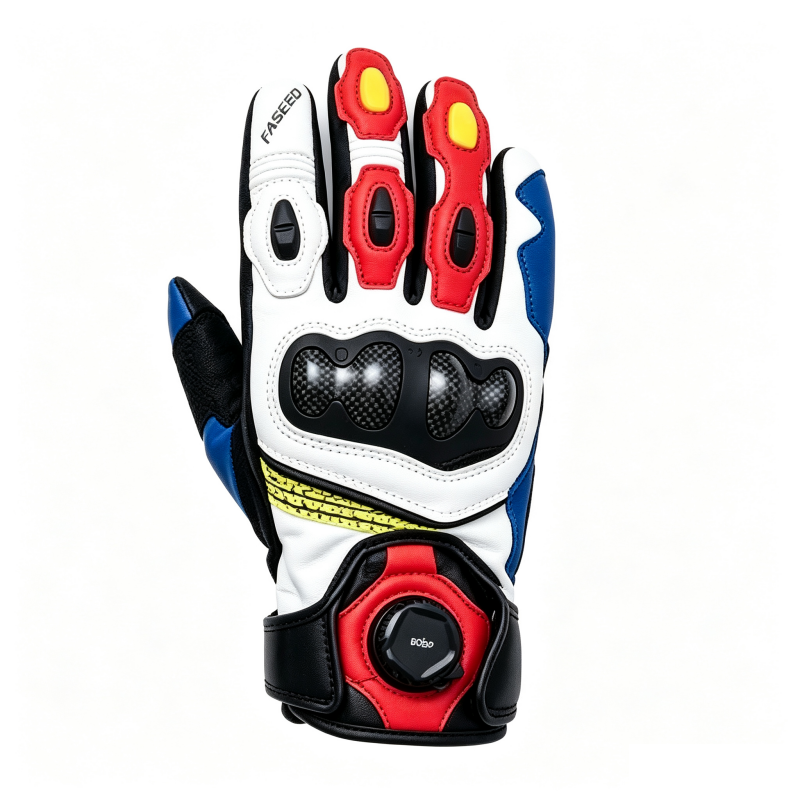 Carbon fiber sheepskin motorcycle riding touchscreen gloves-G99