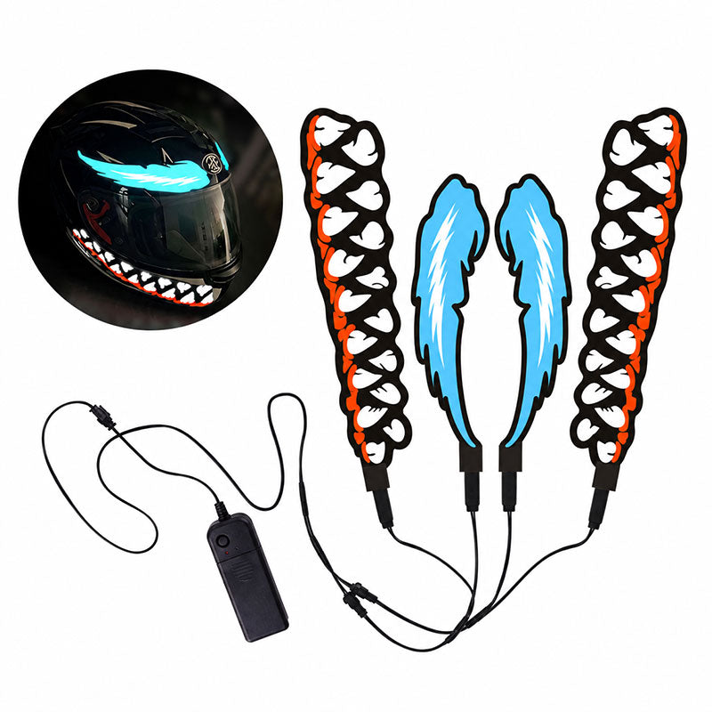 KTVMOTO Motorcycle Helmet Light Kit with Wings & Teeth-D25