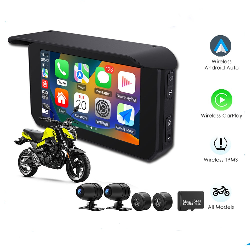 5 Inch Motorcycle DVRTPMS Navigation Wireless -P05