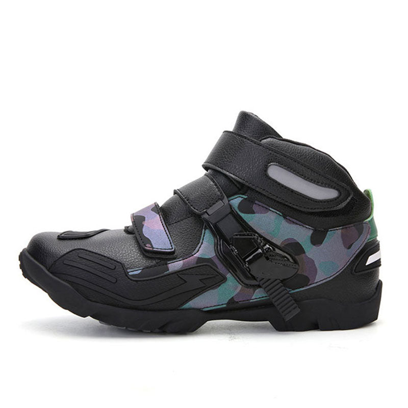 Stylish Camouflage Biker Ankle Boots with Buckle Closure-K121