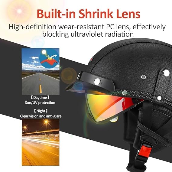 Classic Retro Leather Motorcycle Helmet – I35