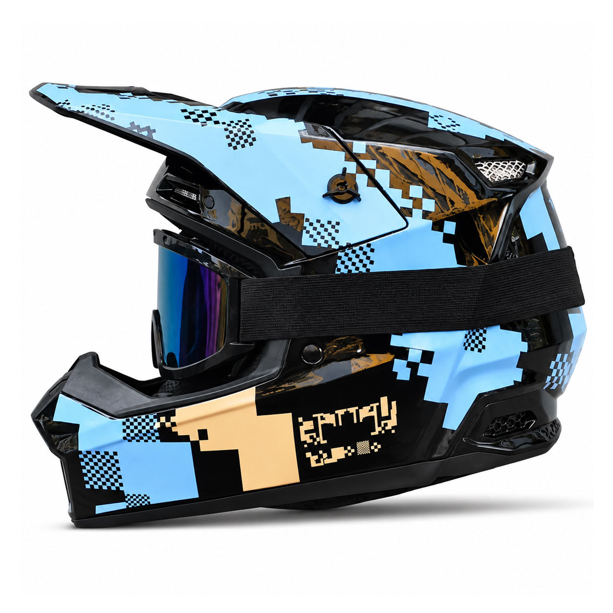 Motocross Goggles-Style Helmet with Graffiti Design-I172