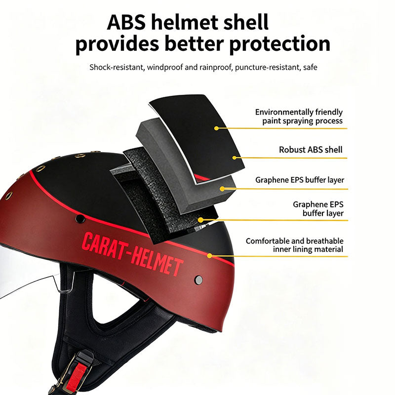 Retro-style breathable motorcycle half helmet-I28