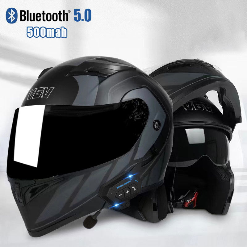 Dual Visor Flip Up Motorbike Graphic Helmet-I97