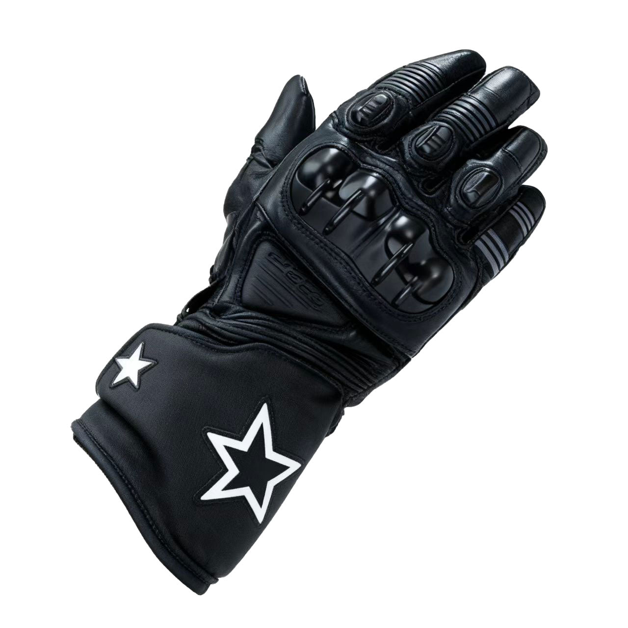 Motorcycle carbon fiber genuine leather off-road retro long gloves-G84