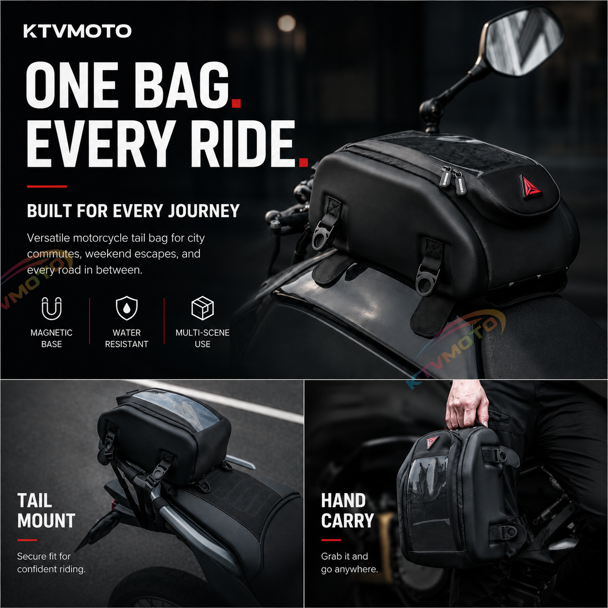 Motorcycle magnetic waterproof multi-functional quick-release backpack-B27
