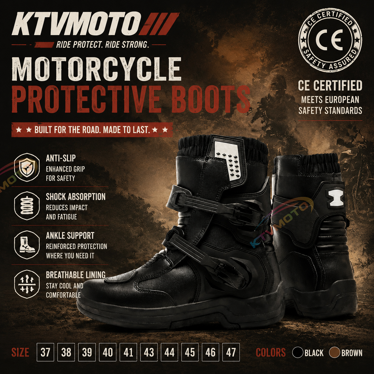 Professional Anti-Slip and Impact-Resistant Off-Road Motorcycle Boots-K170