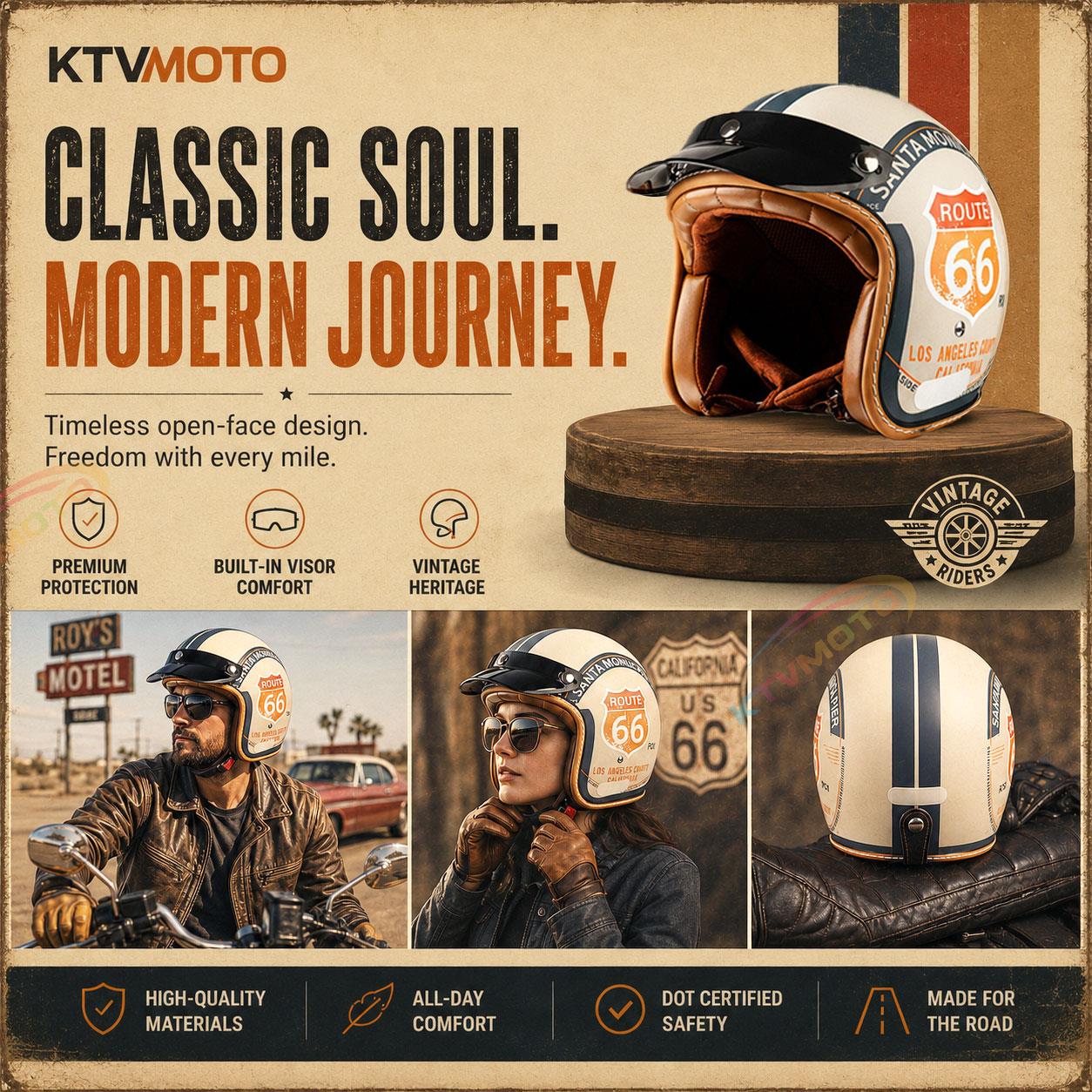 DOT Motorcycle Helmet 3/4 Half Helmet-I17