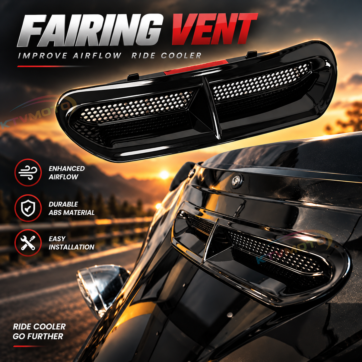 KTVMOTO Harley LED Auxiliary Light Soft Glow Trim Strip-ML07