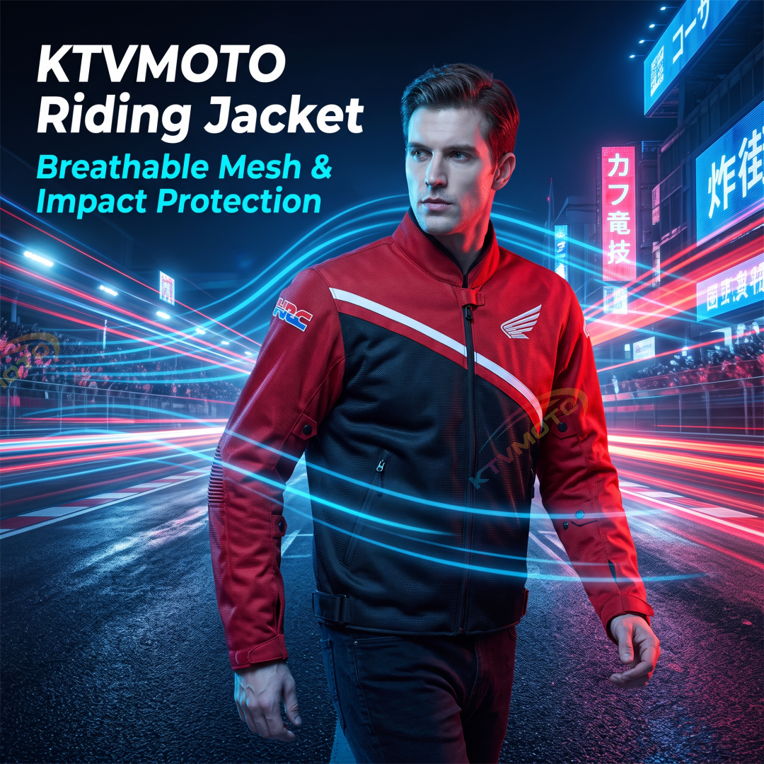 Breathable Mesh Commuter Motorcycle Riding Jacket with Impact Protection-J91