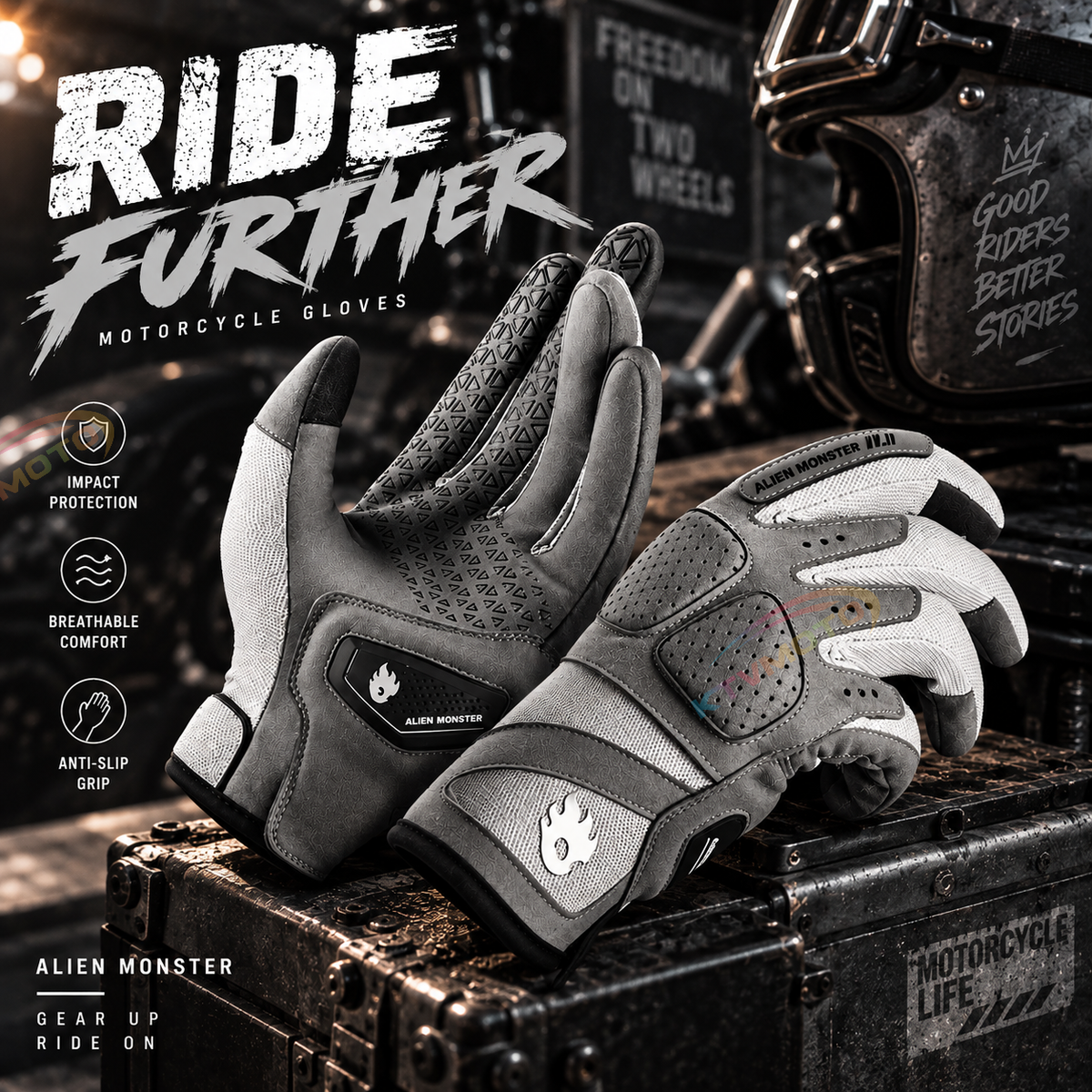 KTVMOTO Motorcycle breathable mesh lightweight touchscreen gloves-G47