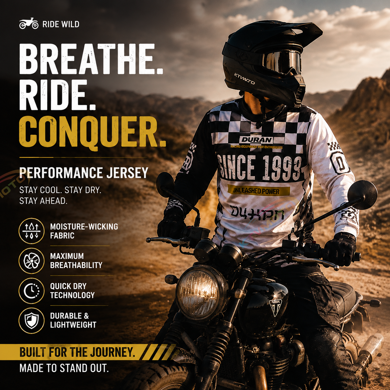 Retro-style breathable and sun-protective motorcycle riding gear-J106