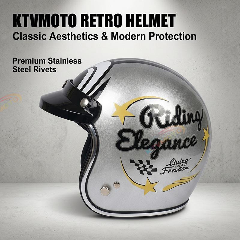 Retro "Big Eye" 3/4 Motorcycle Helmet-I44