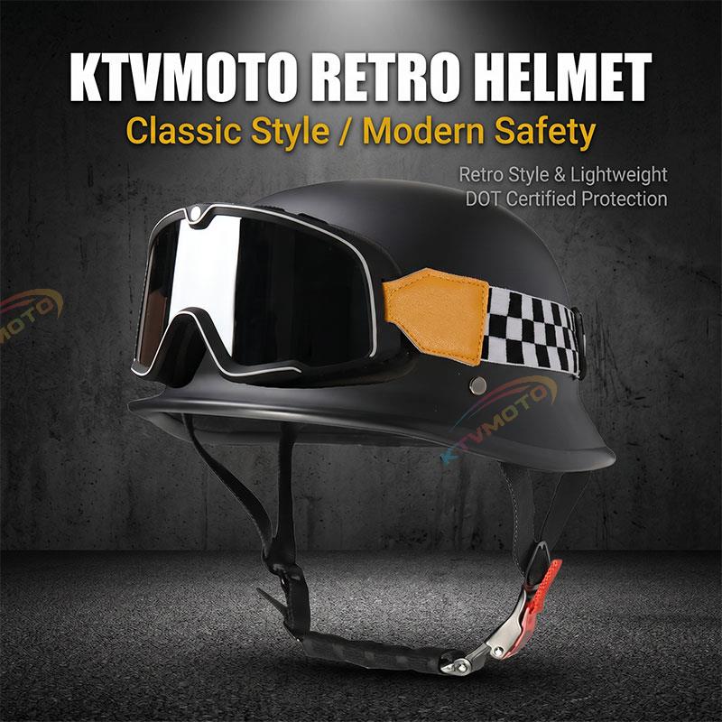 Motorcycle half helmet with goggles-I12