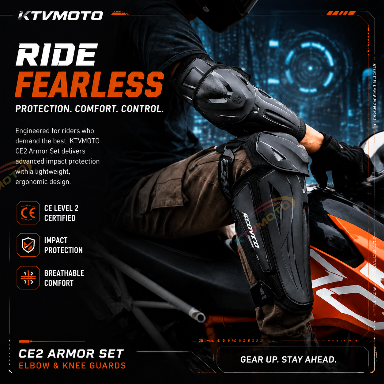 Carbon fiber motorcycle knee guards-Y44