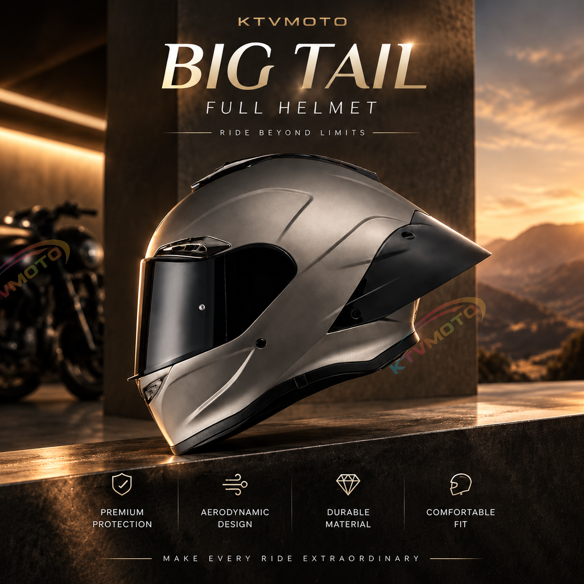Full-face motorcycle helmet for all-season touring-I307