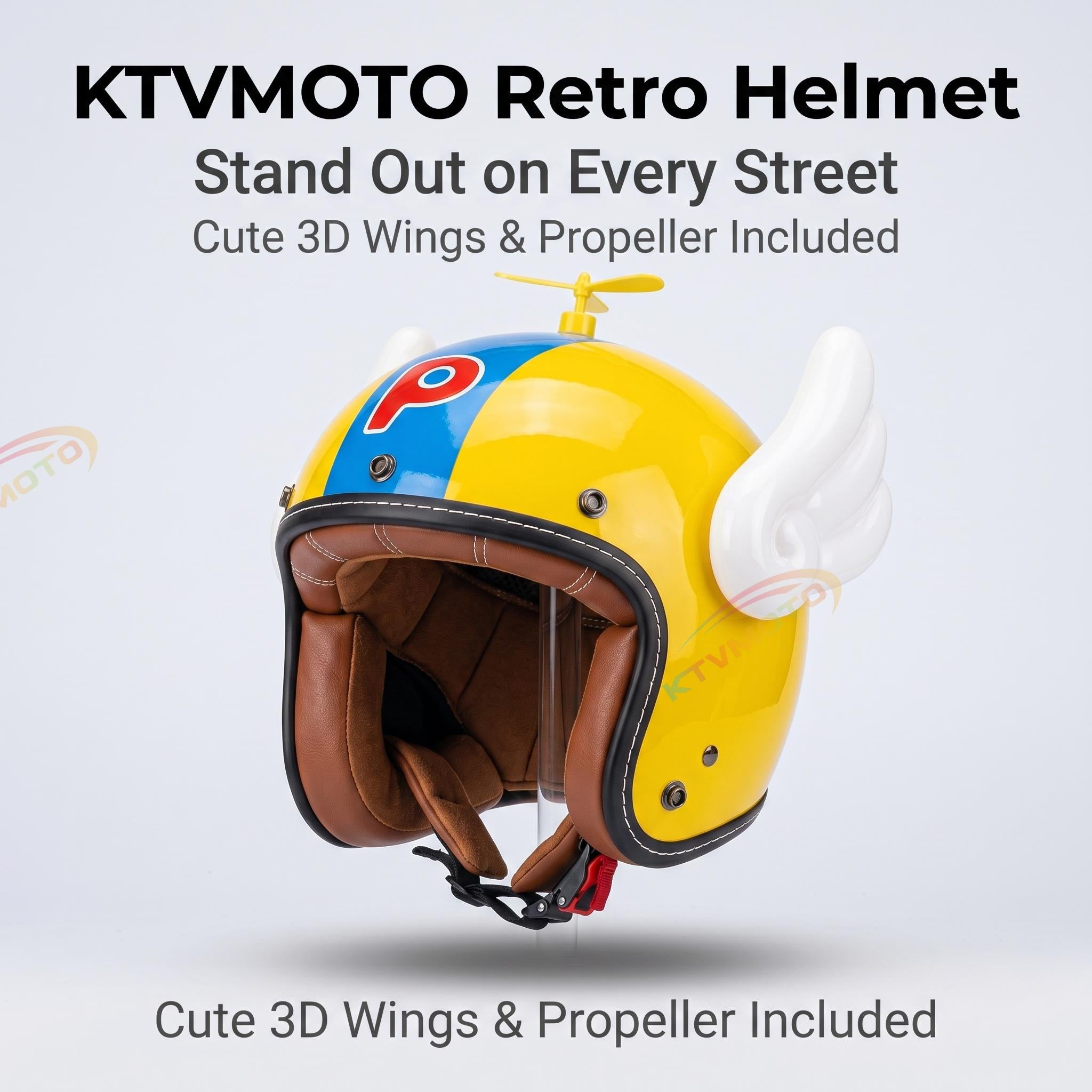Retro motorcycle helmet three-quarter helmet-I33