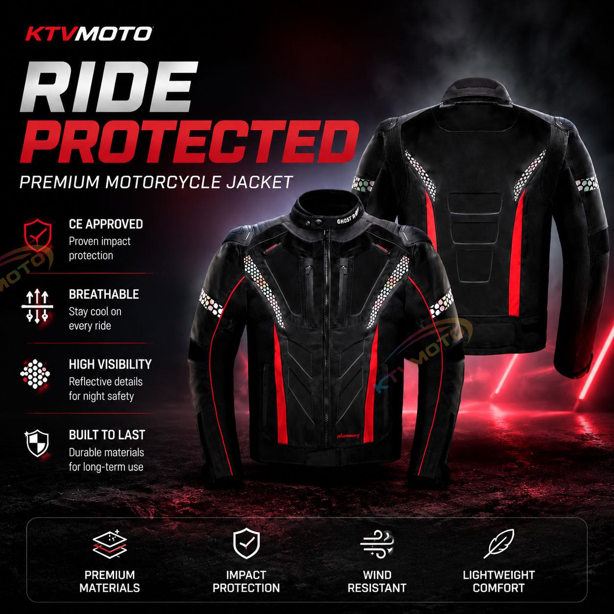 Two-piece breathable motorcycle riding suit-J89