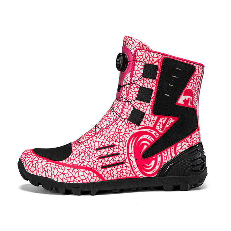 Distinctive Outdoor Motorcycle Boots with Crushed-Stone Texture-K106