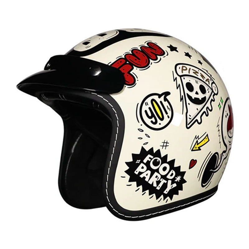 Open-face motorcycle helmet with sun visor-I21