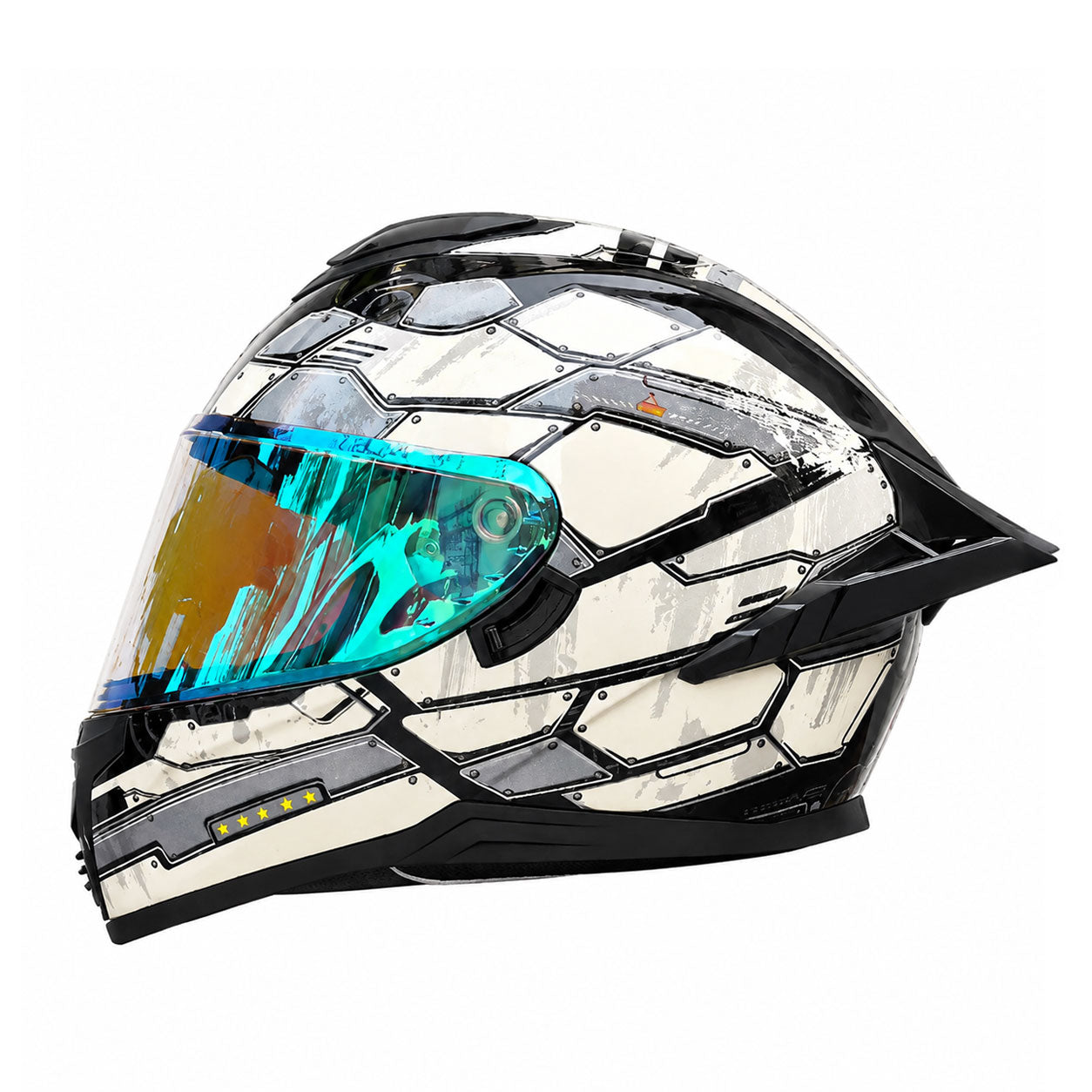 Iridescent Dual-Visor Motorcycle Helmet-I194