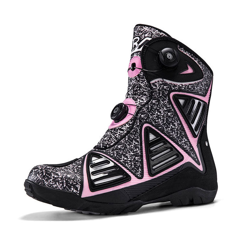 Stylish Geometric-Line Motorcycle Riding Shoes-K119