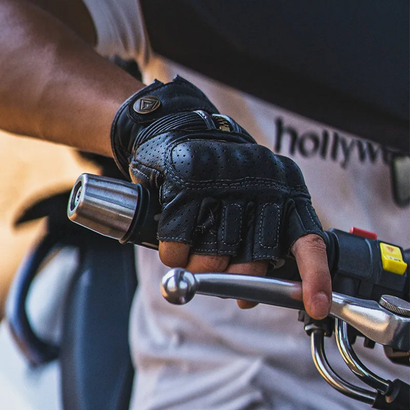 Vintage Leather Half Finger Gloves-G12