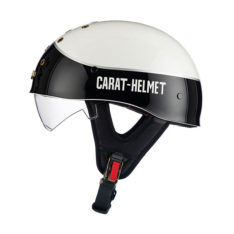 KTVMOTO Retro Skull Half Helmet with Visor for Motorcycle Riders- I28