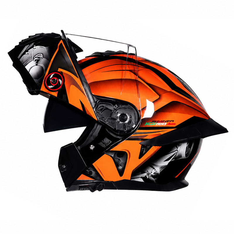 DOT Motorcycle Flip-Up Helmet with Double Mirrors-I180