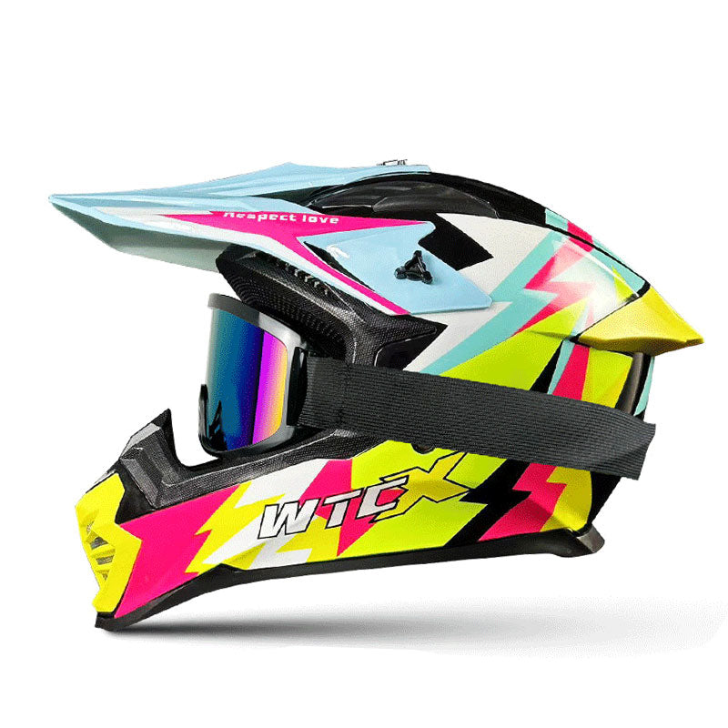 Colorful motocross helmets and goggles-I61