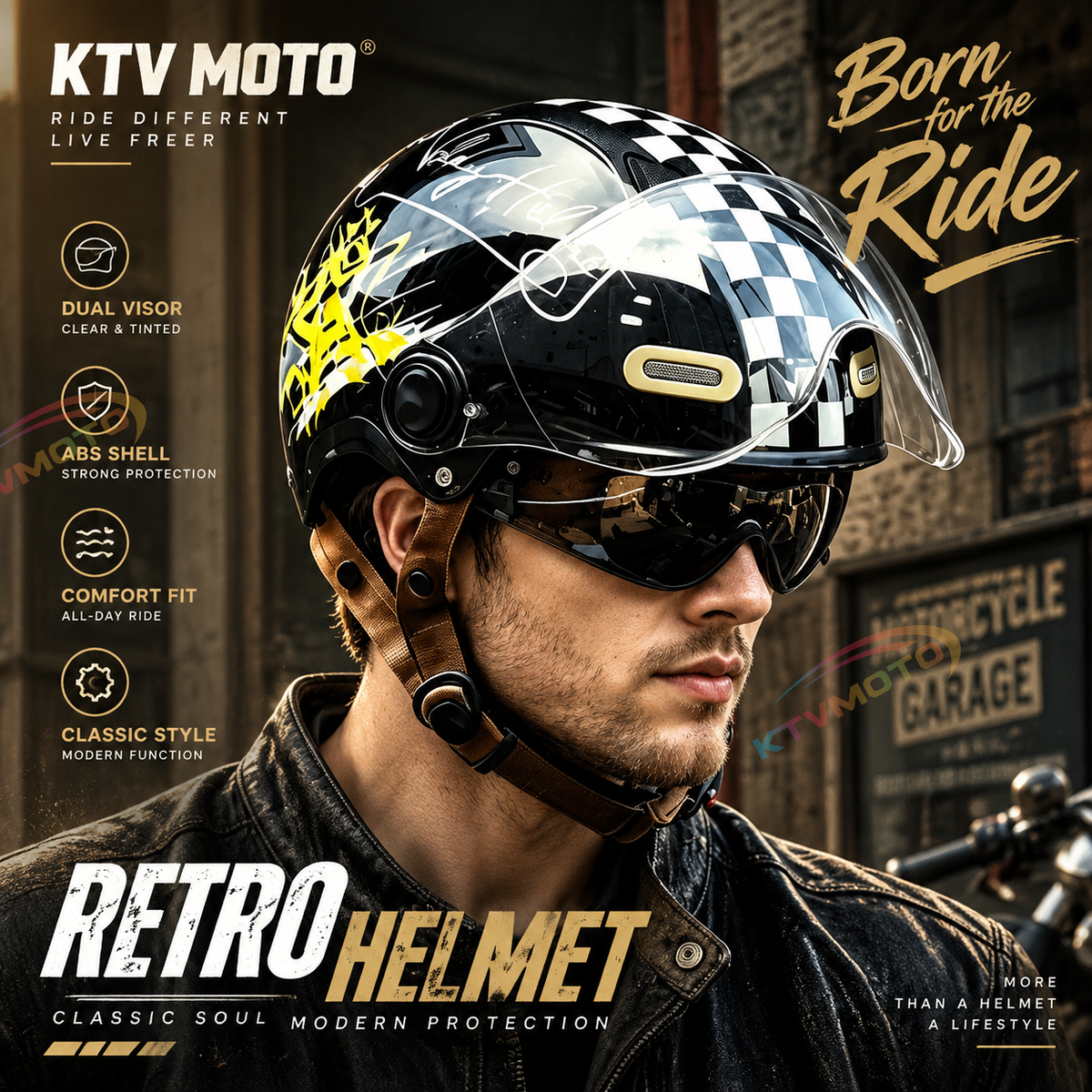 Retro Motorcycle Half-Helmet Breathable Version-I305