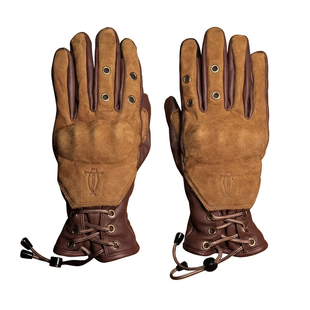 Retro cowhide windproof motorcycle gloves-G36