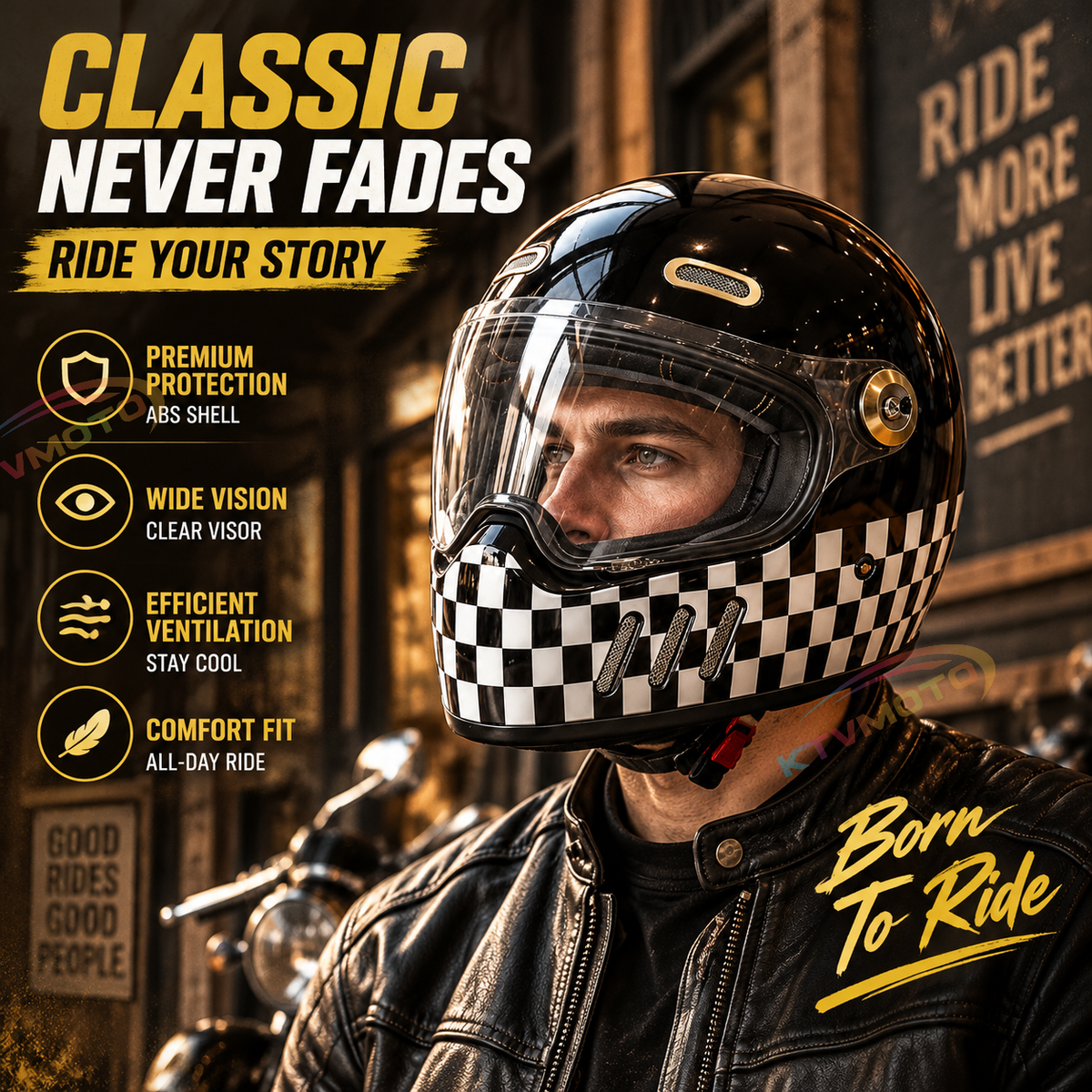 Retro Motorcycle Helmet Suitable for Cruiser Riding-I300