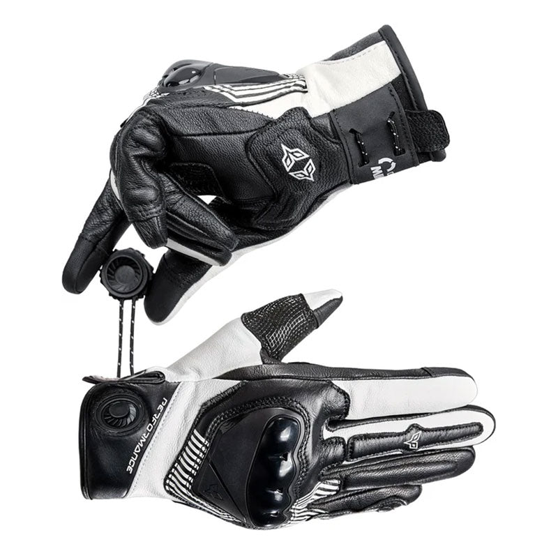 Genuine leather cycling gloves with carbon fiber shock protection-G29