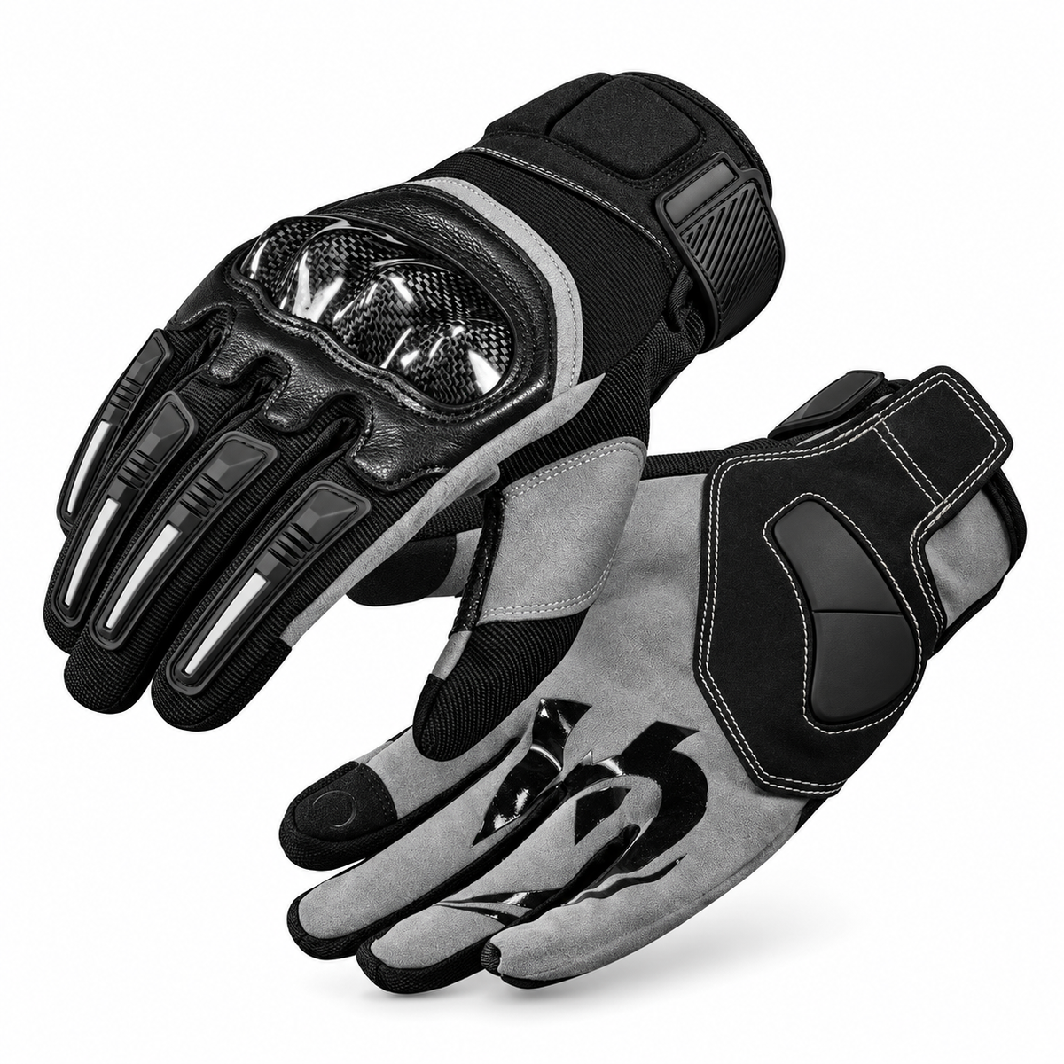KTVMOTO Carbon Fiber Touchscreen Motorcycle Riding Gloves-G104