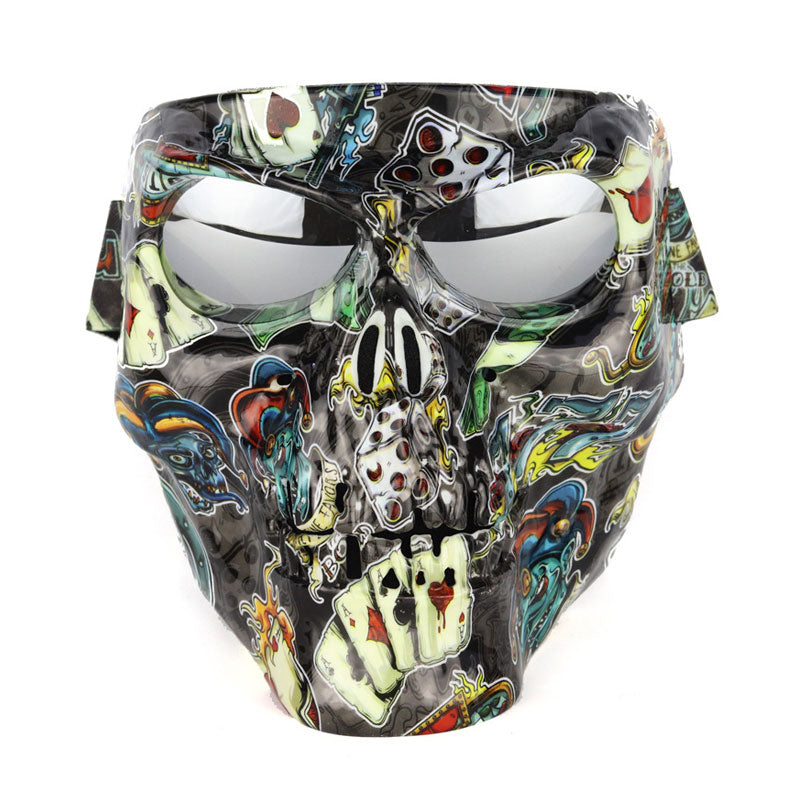 KTVMOTO Motorcycle Skull Graffiti Windproof Face Mask-H80