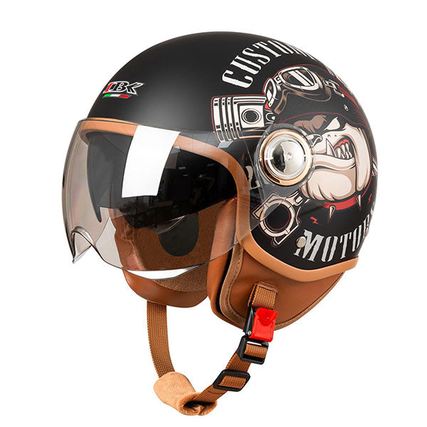Retro-style cruiser motorcycle and e-scooter helmet-I133
