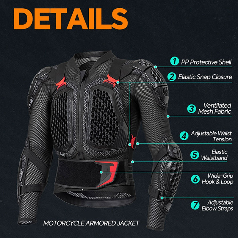 CE Certified Plus Size Professional-Grade Full Chest and Back Armor - J23