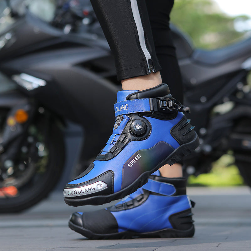 CE Certified Retro Genuine Leather Off-Road Motorcycle Boots - K15
